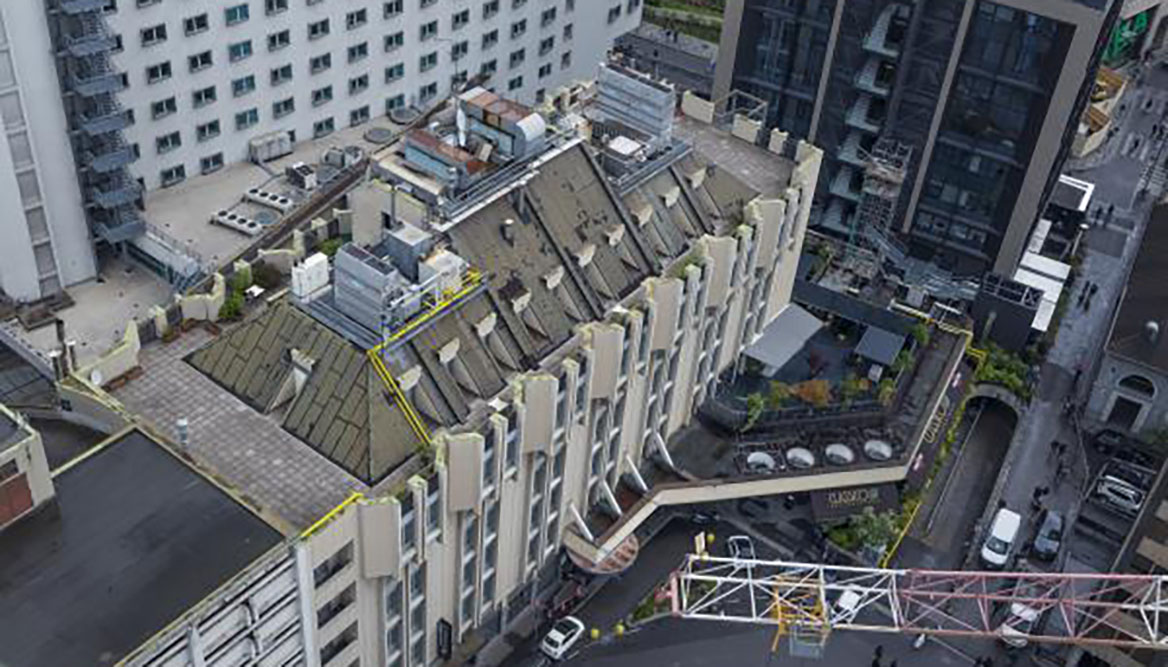 Hotel Tocq Milano vista dall'alto cantiere